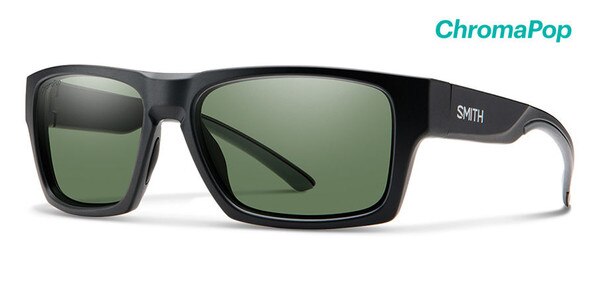 Smith Outlier 2 Sunglasses ChromaPop Polarized in Matte Black with Grey Green